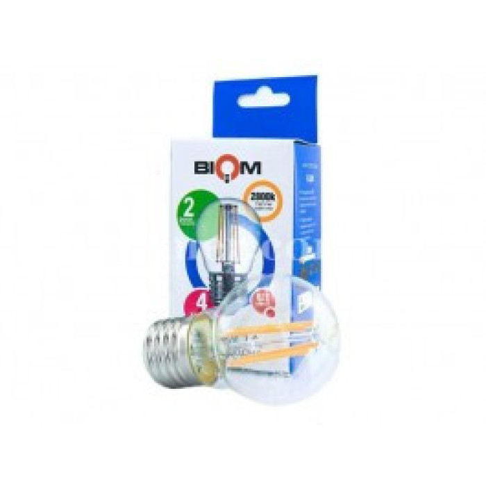 Лампочка филамент Biom G45 4W 3000K E27 Filament