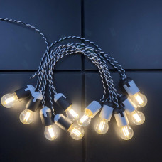 Ретро гирлянда для помещений LedGO, 5 метров 10 филаментных LED ламп, зебра