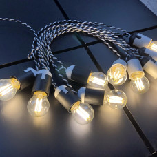 Ретро гирлянда для помещений LedGO, 10 метров 20 филаментных LED ламп, зебра