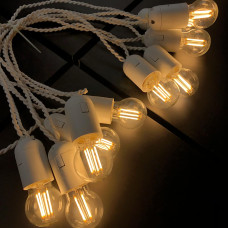 Ретро гирлянда для помещений LedGO, 15 метров 30 филаментных LED ламп, белая