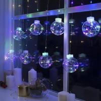 Світлодіодна гірлянда Бахрома Шарики, 3 х 0,8 м, 200 Led, 10 кульок, різнокольоровий