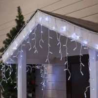 Гірлянда вулична Бахрома LedGO Premium 5*0,6 м, 120LED, з мерехтінням Flash, білий дріт, холодний білий