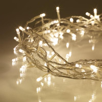 Гірлянда нитка на ялинку LedGO, 300LED, 20 м, 300 діодів, + статика, прозорий провід, теплий білий