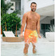 Шорты хамелеон для плавания, пляжные мужские спортивные шорты меняющие цвет ЖЕЛТО-ОРАНЖЕВЫЕ Размер L
