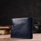Бумажник для мужчин горизонтального формата из натуральной кожи с тиснением под крокодила CANPELLINI 185610 Синий