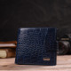 Бумажник для мужчин горизонтального формата из натуральной кожи с тиснением под крокодила CANPELLINI 185610 Синий