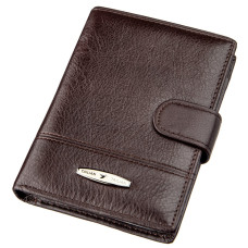 Мужской кошелек из натуральной кожи с встроенной кредитницей TAILIAN 182740, темно-коричневый.