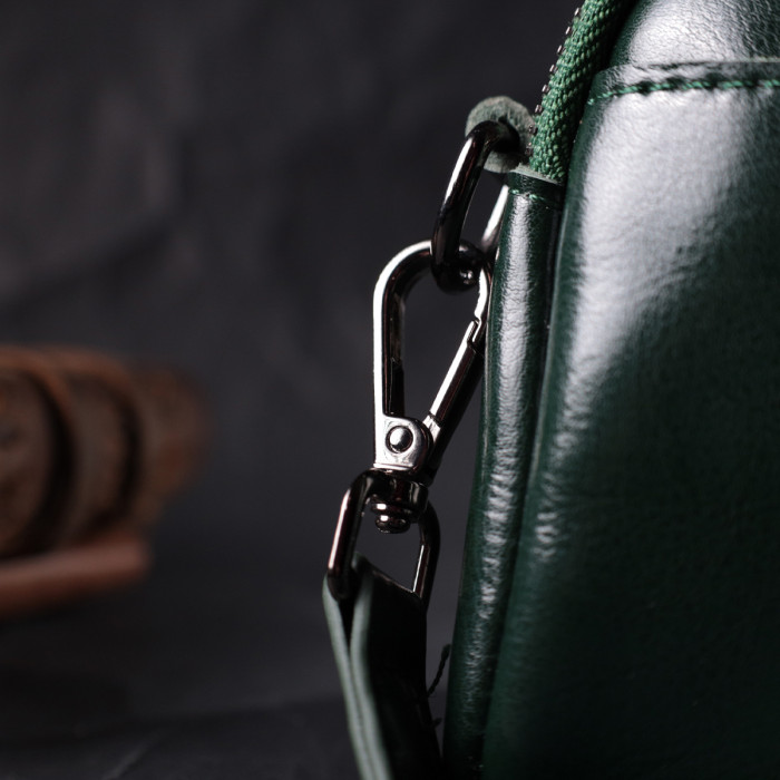 Шкіряна жіноча сумка з глянсовою поверхнею з Vintage 186390 Зелений