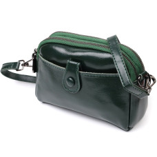 Кожаная женская сумка с глянцевой поверхностью Vintage 186390 Зеленый