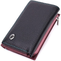 Вместительный женский кошелек из качественной натуральной кожи ST Leather 186440 Разноцветный