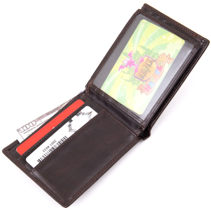 Портмоне унисекс Vintage 183720 коричневое