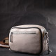 Вечерняя женская сумка на цепочке из натуральной кожи Vintage 186350 Белая