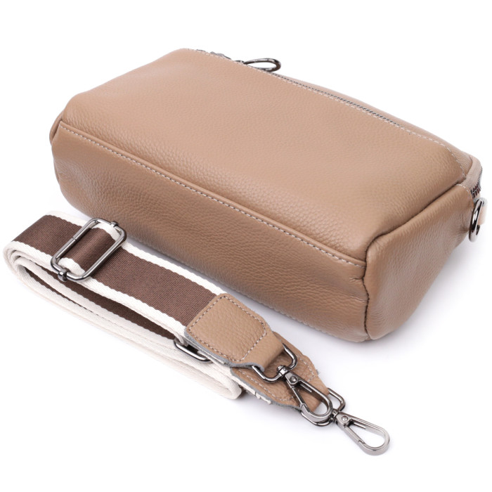 Женская стильная сумка из натуральной кожи Vintage 22599 Бежевая