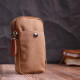 Добротная сумка-чехол на пояс с металлическим карабином из текстиля Vintage 186200 Коричневый