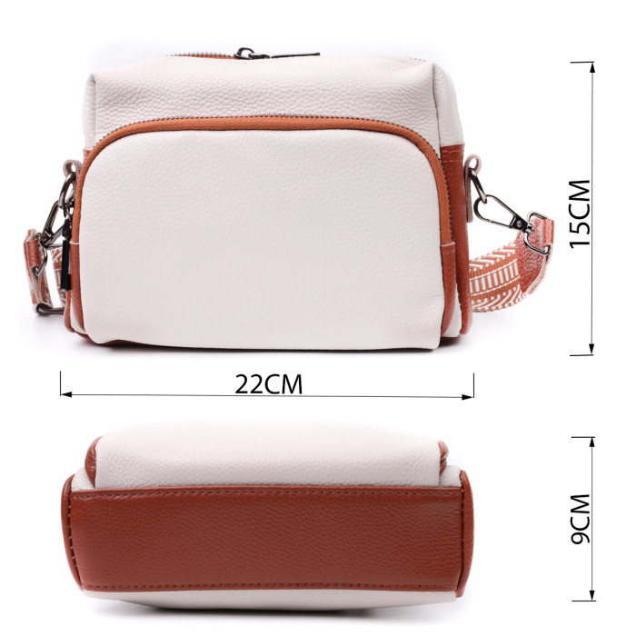 Зручна сумка для жінок на кожен день з натуральної шкіри Vintage 22589 Біла