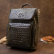 Рюкзак під рептилію шкіряний Vintage 183730 Чорний