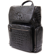 Рюкзак под рептилию кожаный Vintage 183730 Черный