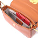 Модная сумка с жестким каркасом из натуральной кожи Vintage 186360 Коричневая