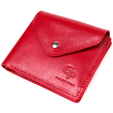 Женский кошелек с монетницей из глянцевой натуральной кожи GRANDE PELLE 186640 Красный