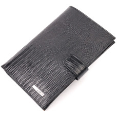 Мужское портмоне из натуральной фактурной кожи KARYA 184950 черный (лакированное)