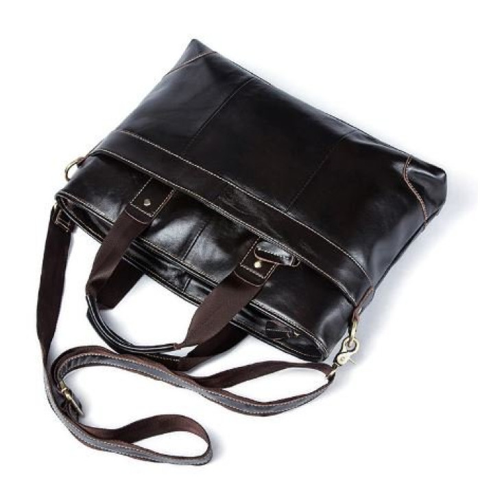 Сумка під ноутбук з гладкої шкіри Vintage 182550 Коричнева