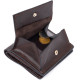 Вертикальное глянцевое портмоне с накладной монетницей GRANDE PELLE 183660 Шоколадное