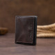 Вертикальное глянцевое портмоне с накладной монетницей GRANDE PELLE 183660 Шоколадное