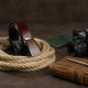 Ремень мужской с коричневой вставкой и затемненным металлом Vintage 183350 Коричневый