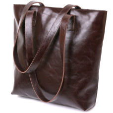 Кожаная женская сумка-шоппер Shvigel 184350 Коричневый
