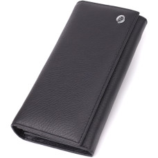 Вместительный кошелек для женщин из натуральной кожи ST Leather 23097 Черный