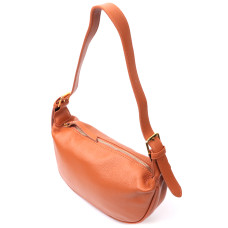 Полукруглая женская сумка с одной плечевой лямкой из натуральной кожи Vintage 186340 Коричневая