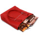 Кожаная вместительная женская сумка Shvigel 184491 Красный
