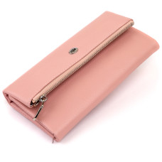 Клатч конверт с карманом для мобильного кожаный женский ST Leather 183511 Розовый