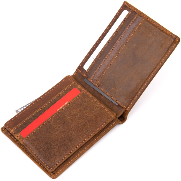 Портмоне унисекс матовое Vintage 183721 Коричневое