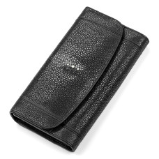 Кошелек женский STINGRAY LEATHER 181241 из натуральной кожи морского ската Черный