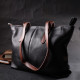 Вместительная сумка для женщин из натуральной кожи Vintage 186251 Черная