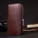 Клатч кошелек на молнии натуральная кожа GRANDE PELLE 186081 коричневый