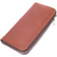 Клатч кошелек на молнии натуральная кожа GRANDE PELLE 186081 коричневый