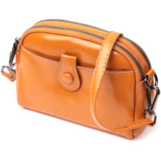 Женская кожаная сумка с глянцевой поверхностью Vintage 186391 Оранжевый