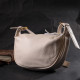 Женская полукруглая сумка с одной плечевой лямкой из натуральной кожи Vintage 186341 Белая