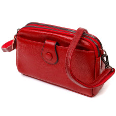 Яркая сумка-клатч в стильном дизайне из натуральной кожи 185971 Vintage Красная