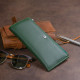 Горизонтальный тонкий кошелек из кожи унисекс ST Leather 180581 Зеленый