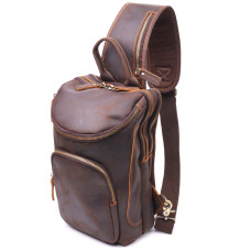 Винтажная мужская сумка через плечо из натуральной кожи 185241 Vintage Коричневая