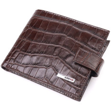 Мужской кошелек кожаный с тиснением под крокодила KARYA 185151 коричневый (185151)
