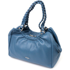 Необычная женская сумка с ручками KARYA 184601 кожаная Синий