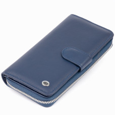 Вертикальный вместительный кошелек из кожи унисекс ST Leather 183541 Синий