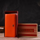 Большой женский кошелек из натуральной зернистой кожи CANPELLINI 185551 Оранжевый
