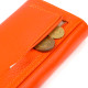 Большой женский кошелек из натуральной зернистой кожи CANPELLINI 185551 Оранжевый