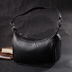 Аккуратная кожаная женская сумка полукруглого формата с одной ручкой Vintage 186381 Черная