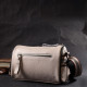 Цікава сумка для жінок з акцентом посередині з натуральної шкіри Vintage 186331 Біла